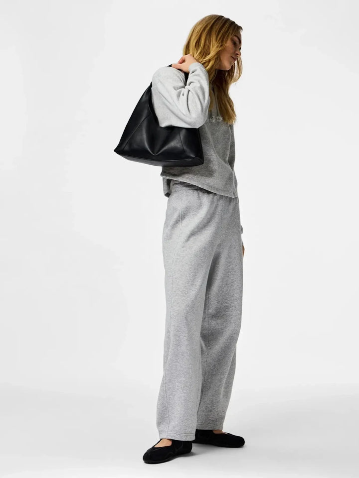 Pieces - Pcfilucca Barrel Pants - 5080302 Light Grey Melange Sweatpants 