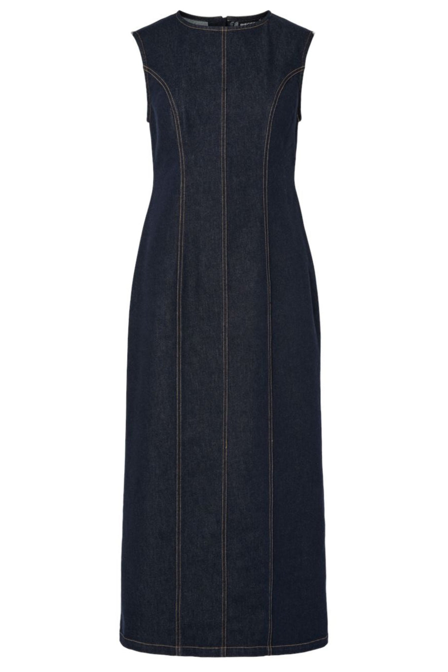 Pieces - Pcfranna Sl Long Denim Dress Fsy - 4863022 Dark Blue Denim