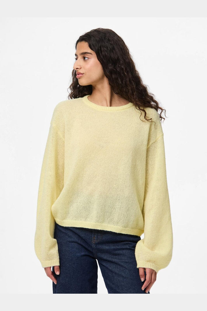 Pieces - Pcida Ls O-Neck Knit - 4805044 French Vanilla