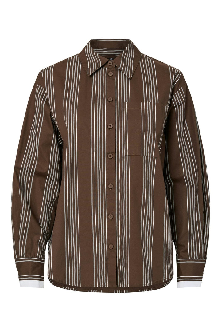 Pieces - Pcjamie Ls Loose Shirt Pp - 4936704 Delicioso White Skjorter 