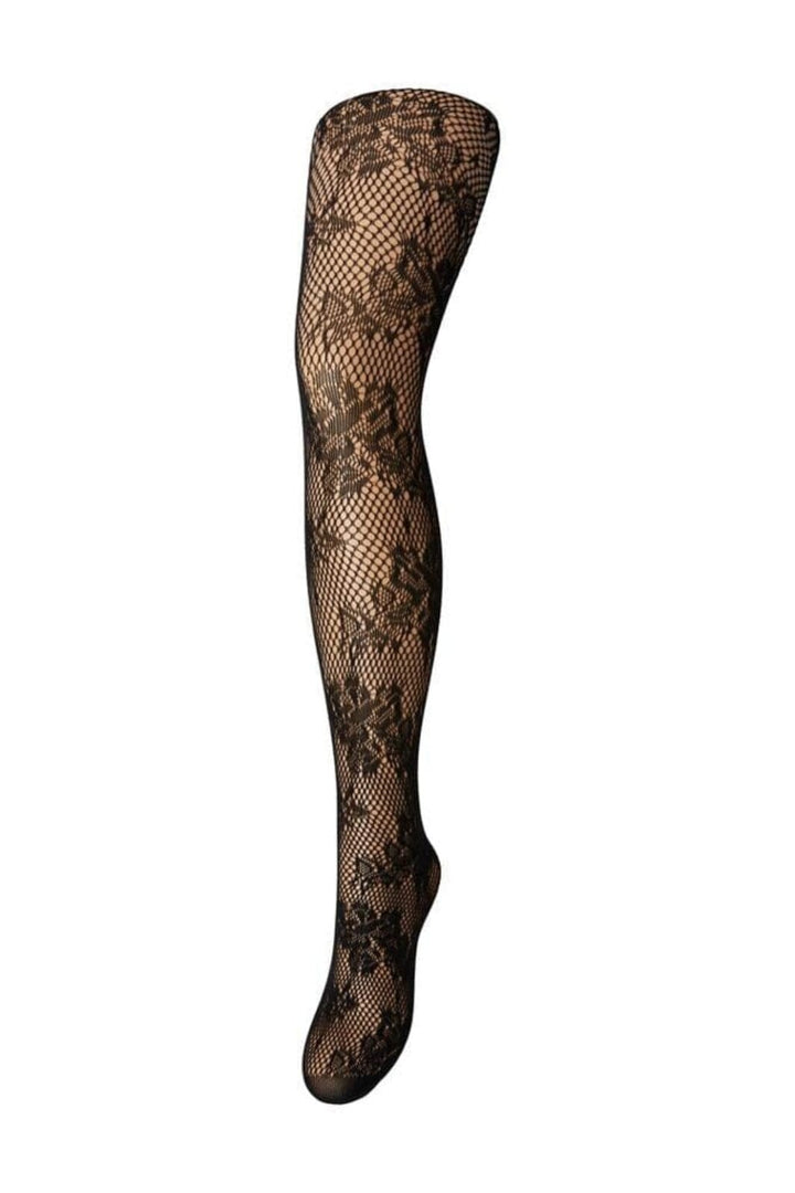 Pieces - Pcjane Jacquard Tights Pb - 4399070 Black Strømpebukser 