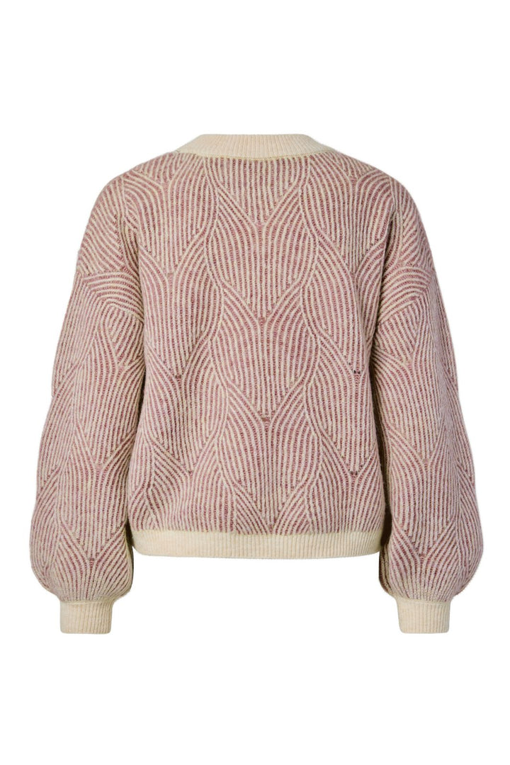 Pieces - Pcjenna Ls O-Neck Knit - 5118143 Whitecap Gray Ash Rose