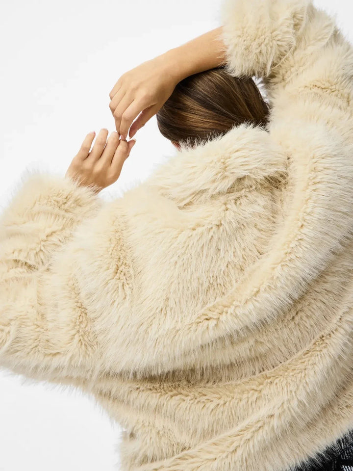 Pieces - Pcjilla Short Fluffy Jacket - 4803752 Birch Jakker 