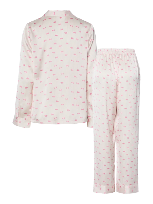 Pieces - Pcjytte Xmas Satin Night Set - 4832641 Pinkesque Bow Nattøj 