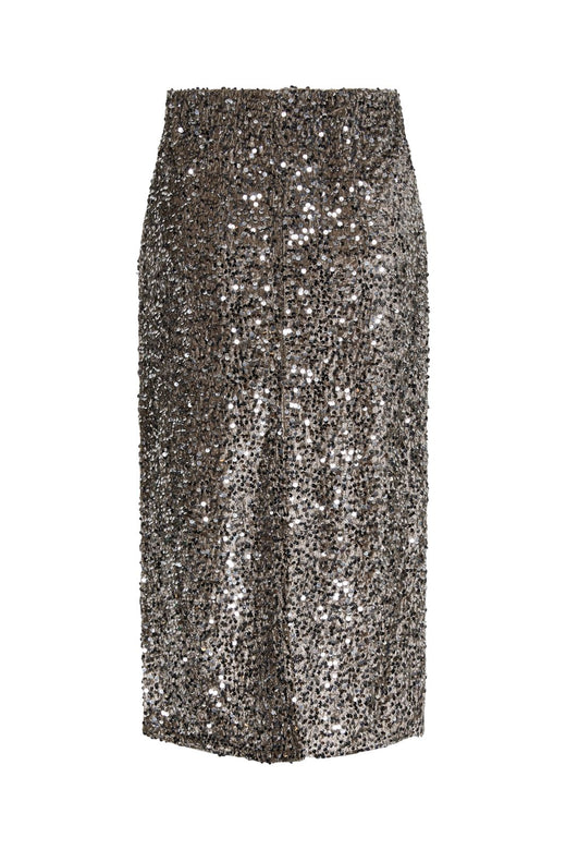 Pieces - Pckam Midi Skirt - 4641526 Morel Silver Sequins