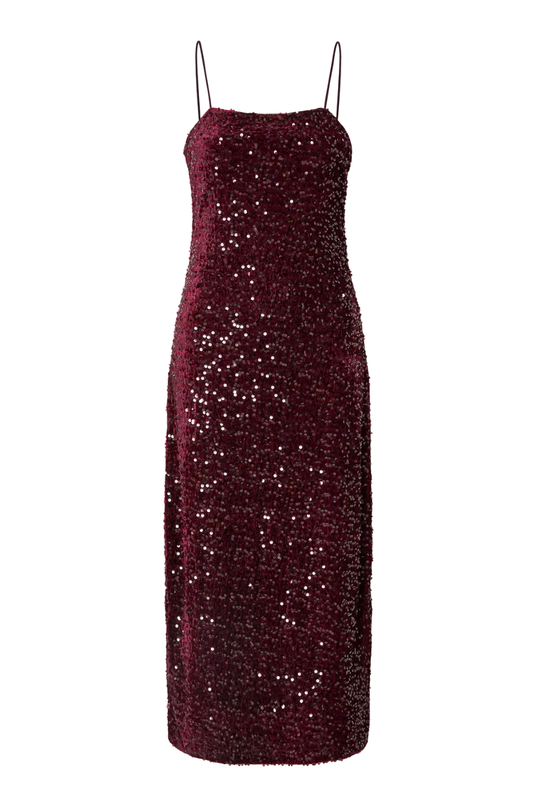 Pieces - Pckam Sl Ankle Slip Dress - 4883179 Tawny Port Tawney Port Sequins Kjoler 
