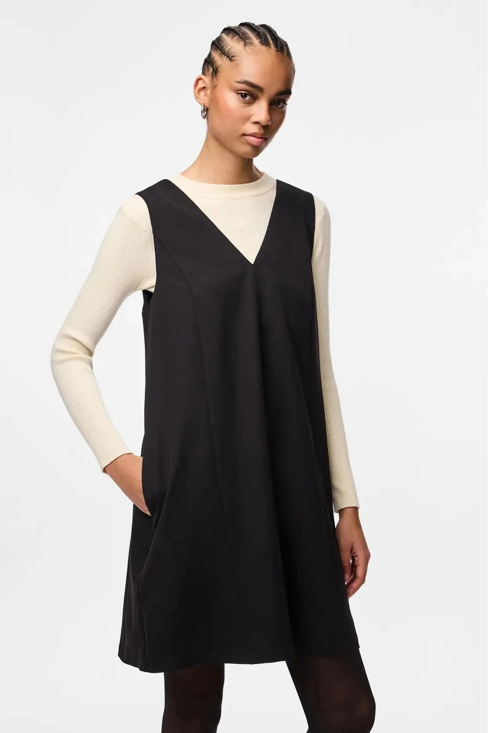 Pieces - Pckamil Sl Spencer Dress - 4899735 Black Kjoler 