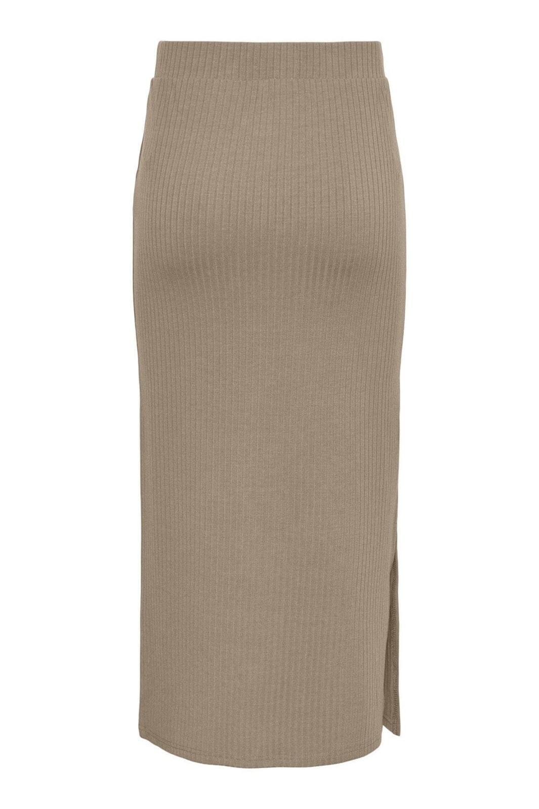 Pieces - Pckylie MW Midi Skirt - Silver Mink Nederdel 