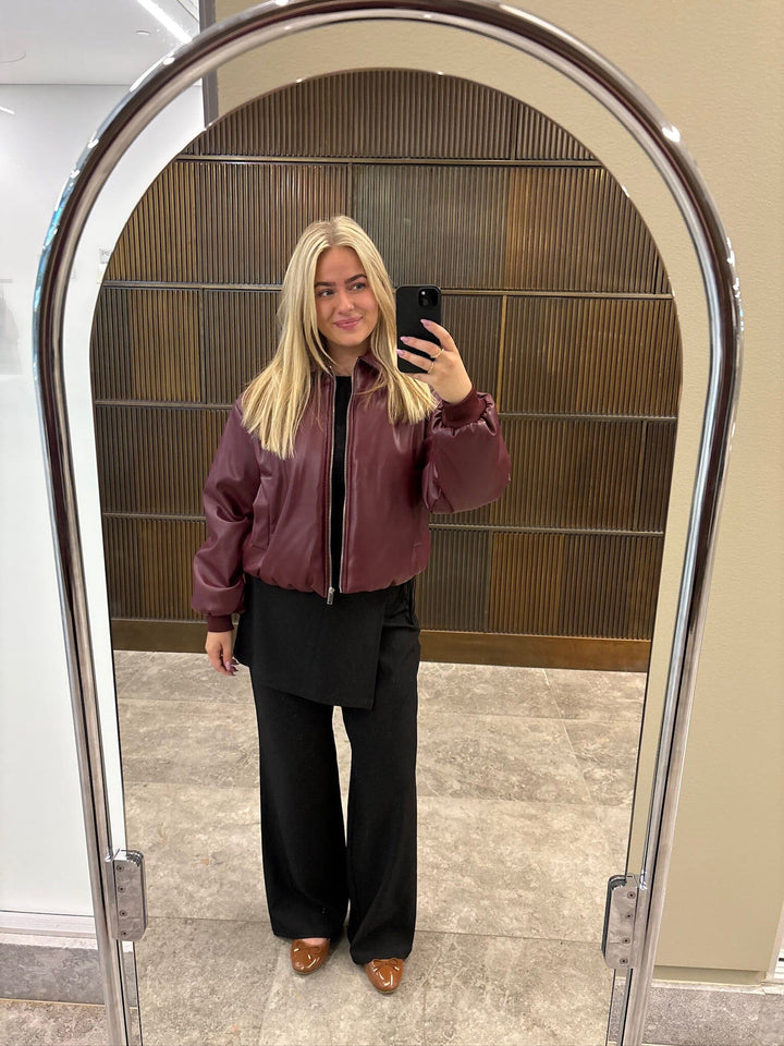 Pieces - Pclara Padded Coated Bomber Jacket - 4948870 Tawny Port Jakker 