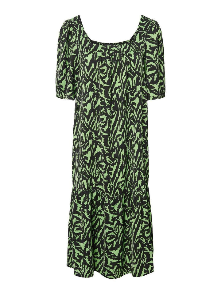 Pieces, Pclonse Ss Midi Dress, Black GREEN