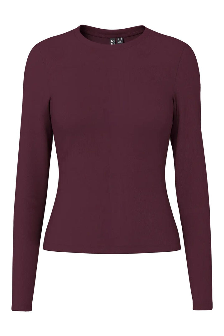 Pieces - Pclula Ls Top - 4992499 Winetasting T-shirts 