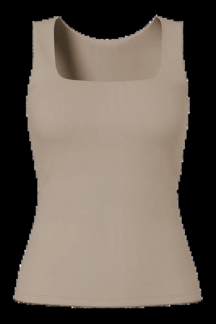 Pieces - Pclula Sl Reversible Tanktop - 4897665 Greige Tank Top 