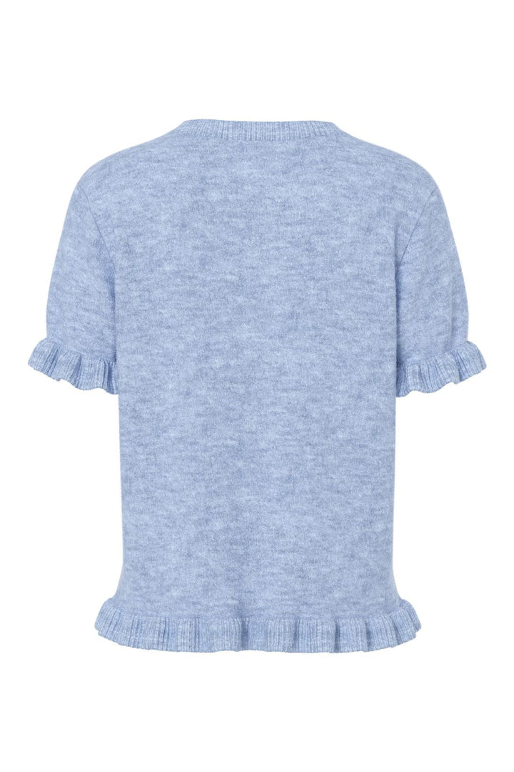 Pieces - Pclydia Ss Frill Knit Cardigan - 4965219 Cashmere Blue