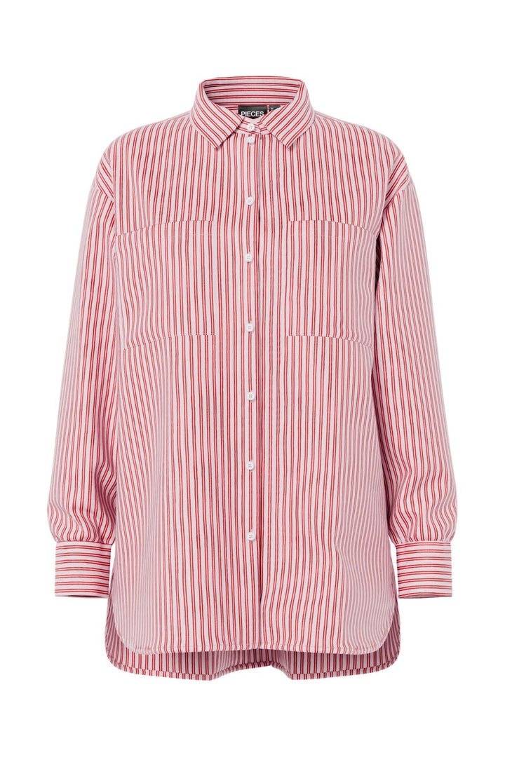 Pieces - Pcmelia Ls Loose Shirt - 4904438 Roseate Spoonbill New - Adrenaline Rush