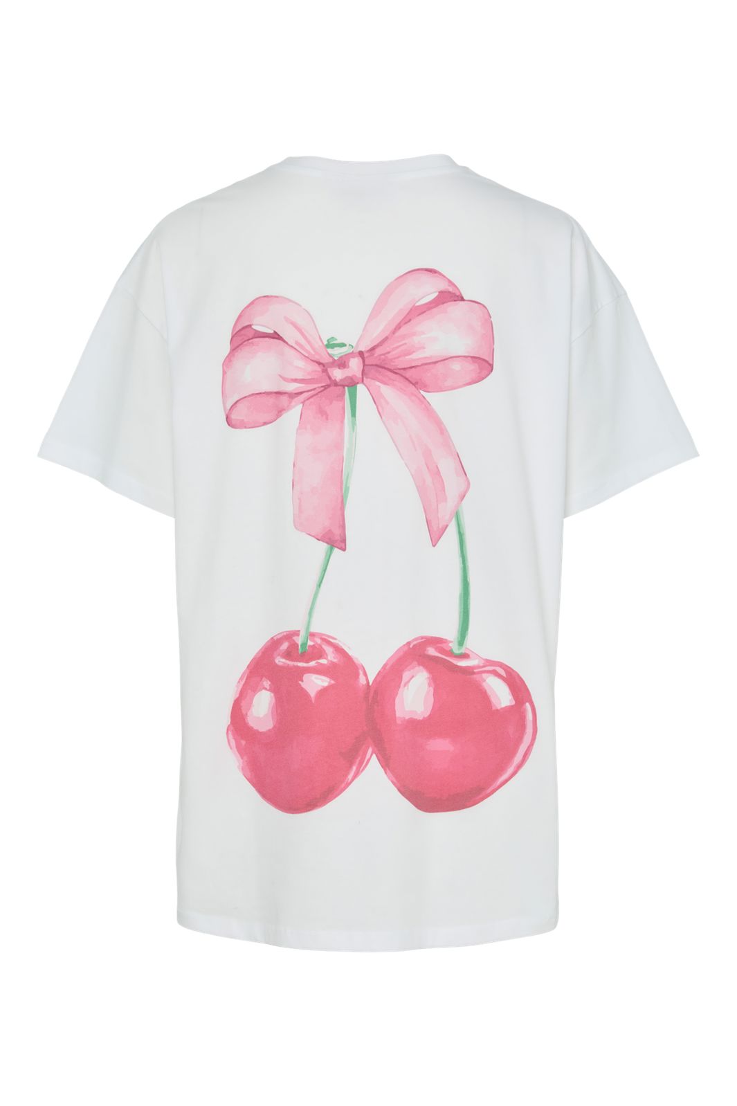 Pieces - Pcmikka Ss O-Neck Oz Tee Box - 4952795 Bright White Cherry Bow