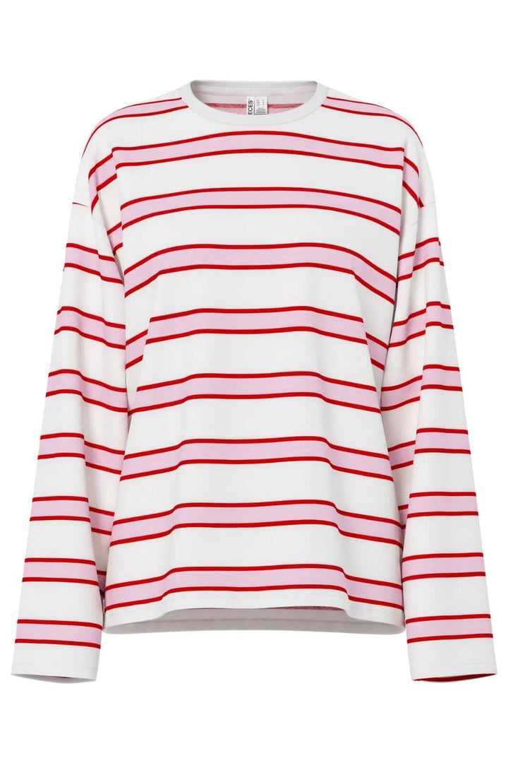 Pieces - Pcmila Ls Loose Tee - 4902153 Roseate Spoonbill Adrenaline Rush/Cloud Dancer T-shirts 