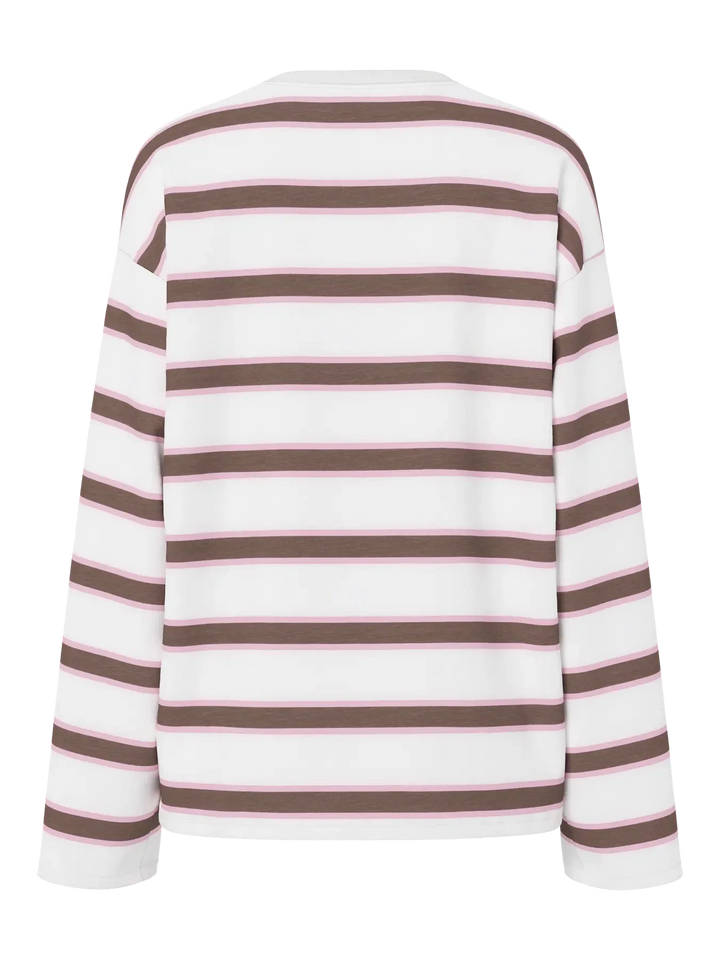 Pieces - Pcmila Ls Loose Tee - 4992999 Coffee Quartz Roseate Spoonbill/Cloud Dancer T-shirts 