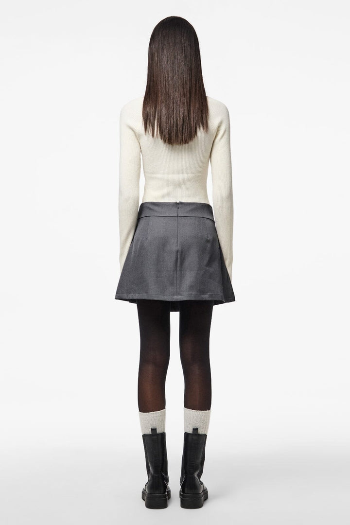 Pieces - Pcnadina Short Skirt Fsy - 4850911 Concrete Grey Nederdele 