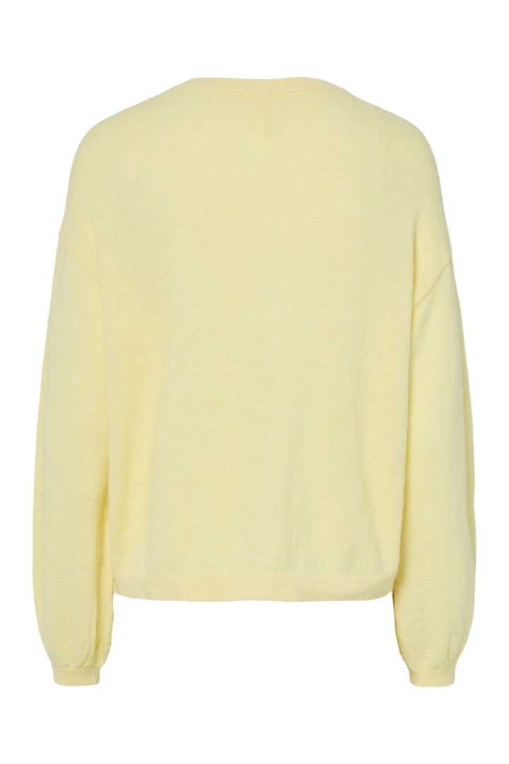 Pieces - Pcnaomi Ls O-Neck Knit Cardigan - 4897828 French Vanilla Melange