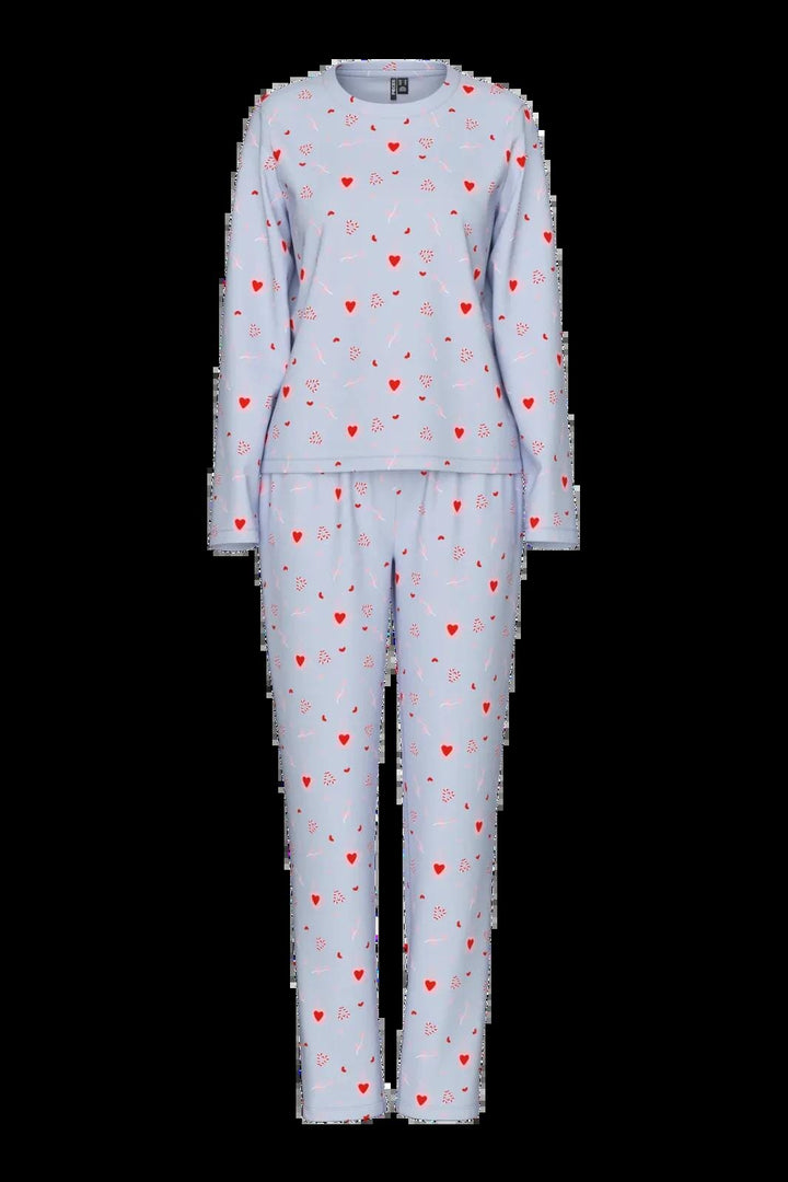 Pieces - Pcnaya Xmas Ls Nightwear Set - 4829536 Baby Lavender Coffee Heart Nattøj 