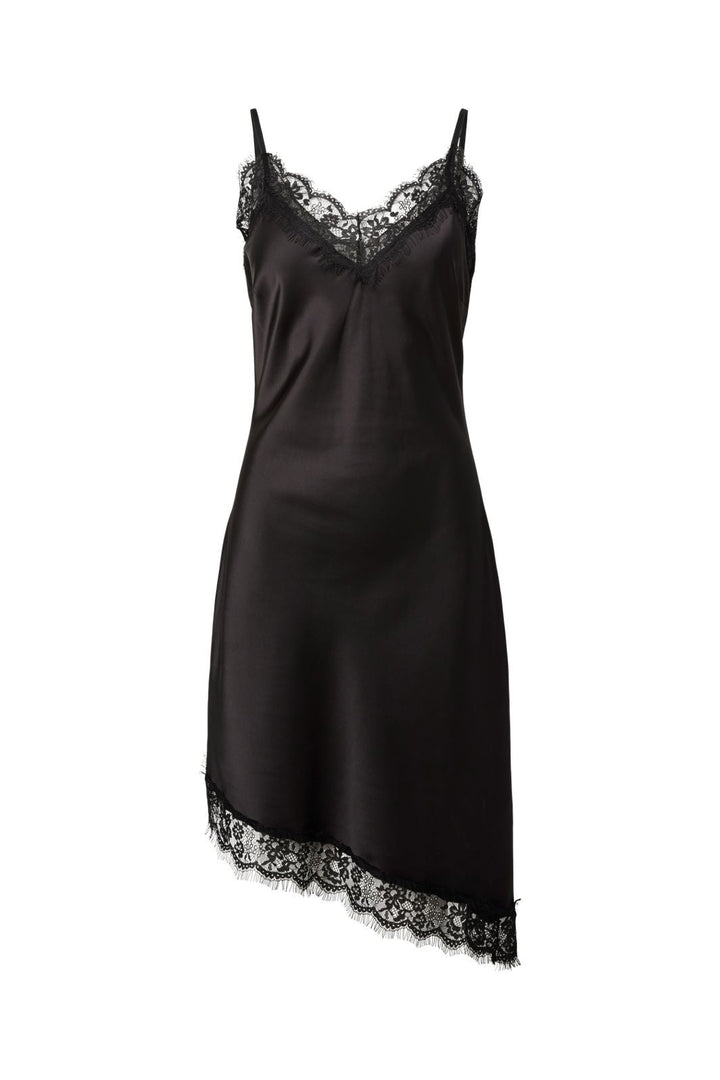 Pieces - Pcnomi Strap Satin Lace Dress - 5072990 Black