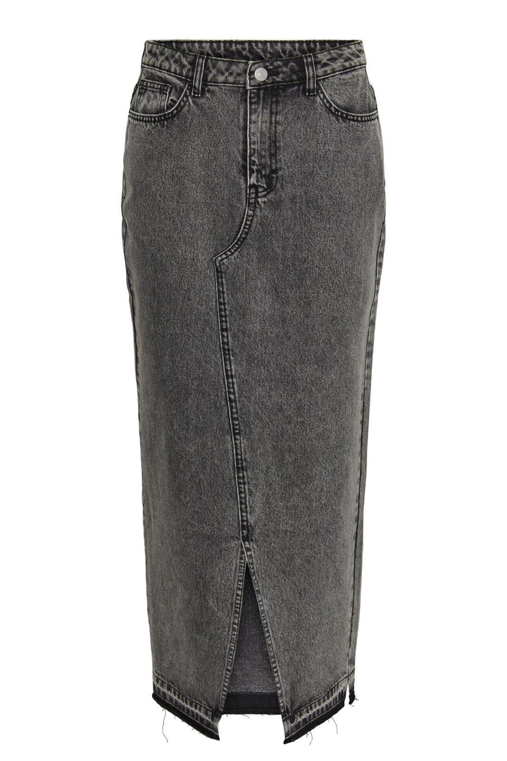 Pieces - Pcnora Ankle Skirt - 4499395 Grey Denim Nederdele 