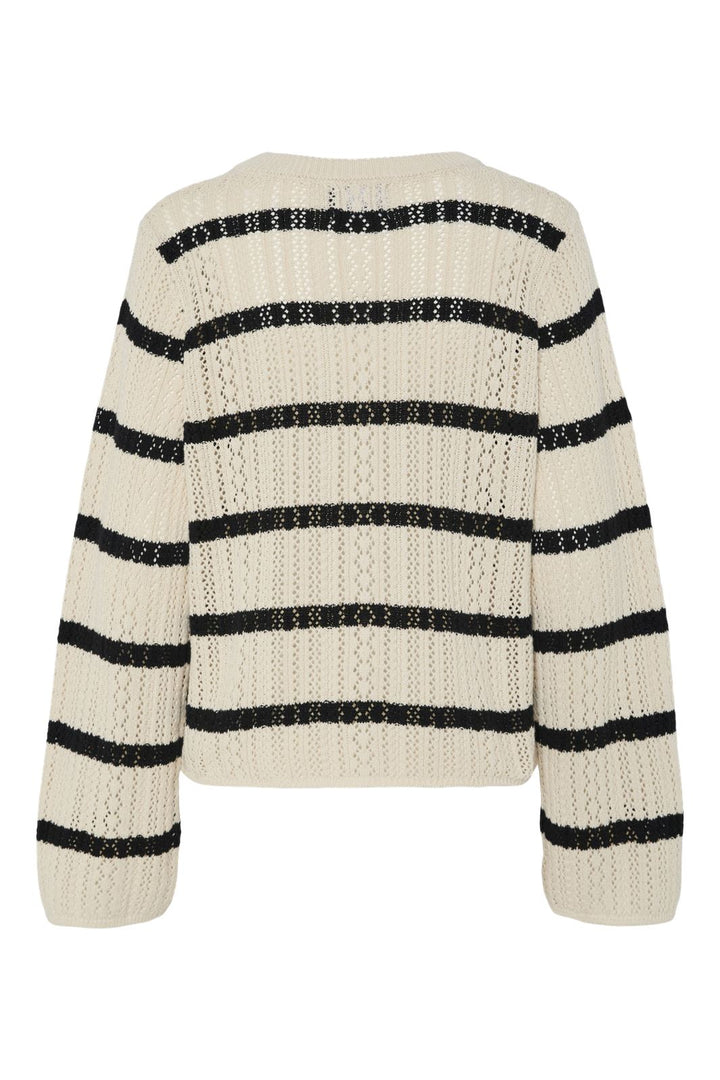 Pieces - Pcnuka Ls O-Neck Knit 17154616 - 4790694 - Birch Black