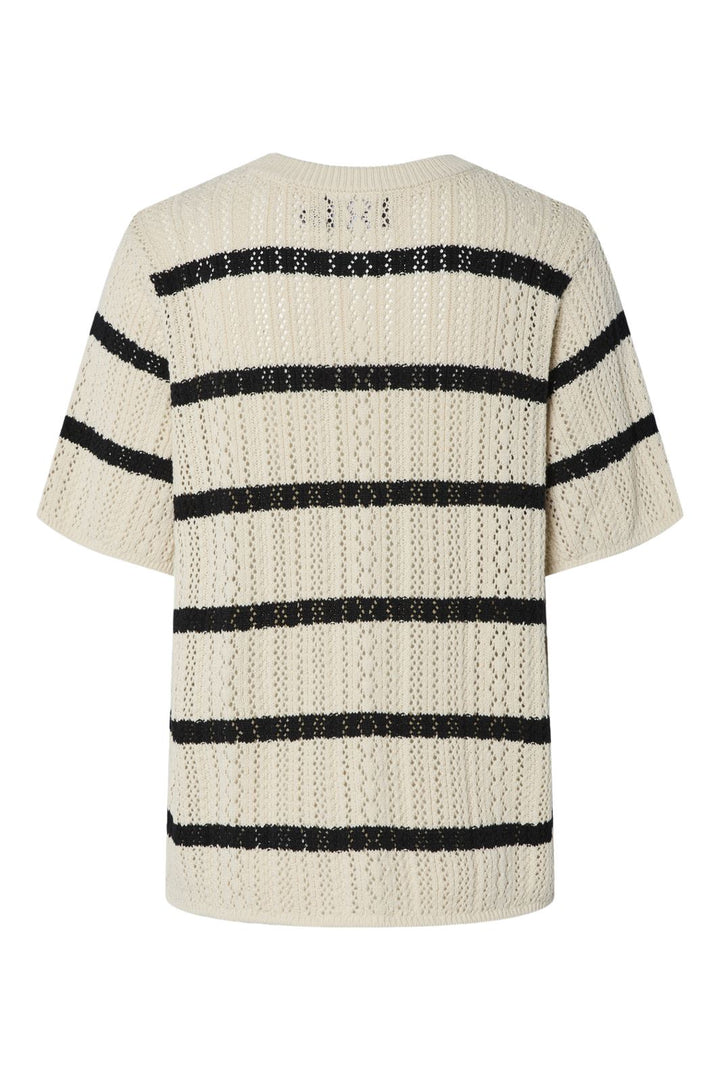 Pieces - Pcnuka Ss O-Neck Knit 17158293 - 4790668 - Birch Black