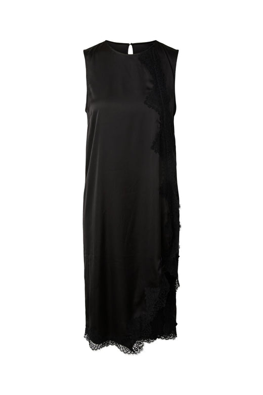 Pieces - Pcolli Sl Asymetric Lace Dress - 5236598 Black