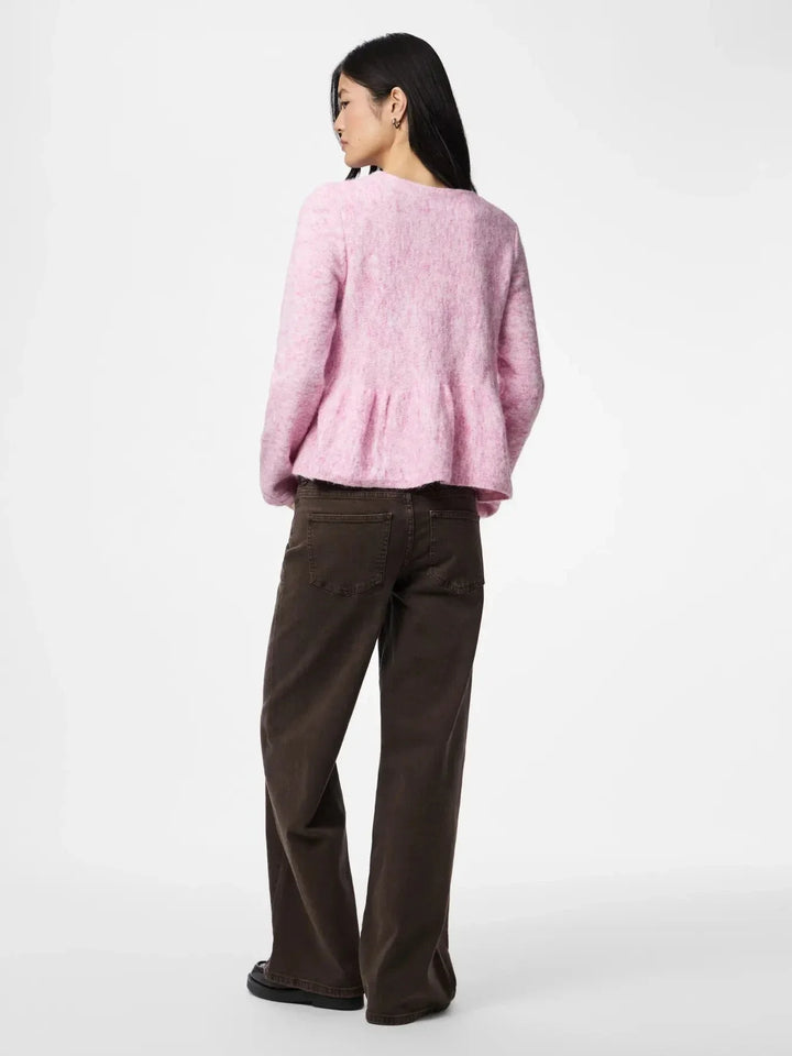 Pieces - Pcpinge Ls O-Neck Knit Cardigan - 5072103 Roseate Spoonbill Cardigans 