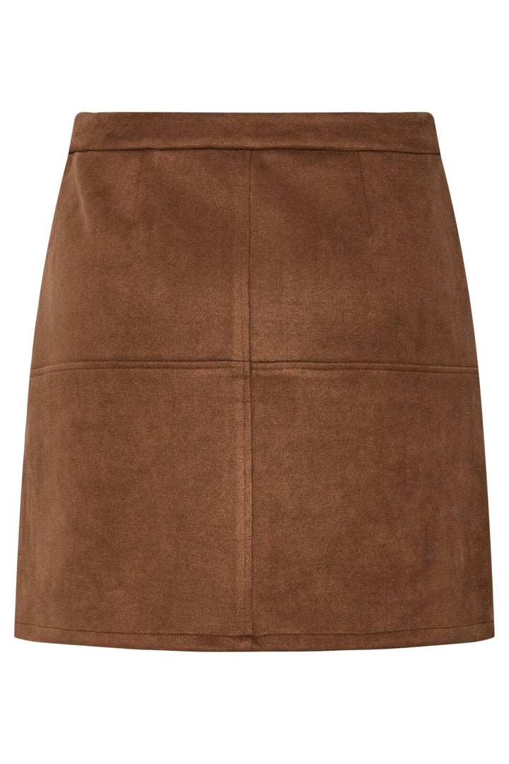 Pieces - Pcrakel Brushed Mini Skirt - 4871489 Downtown Brown