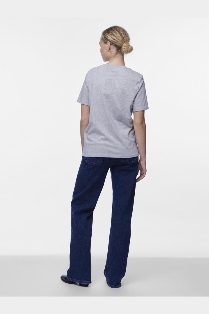 Pieces - Pcria Ss Solid Tee - 4287784 Light Grey Melange