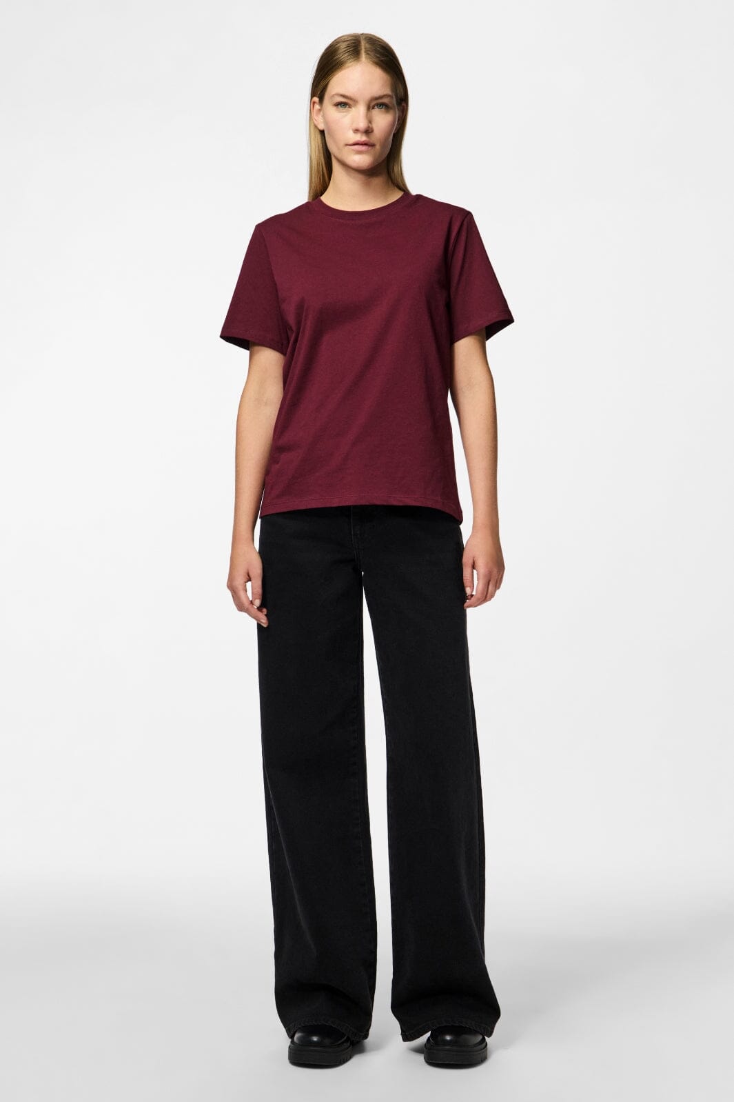 Pieces - Pcria Ss Solid Tee - 4551302 Tawny Port T-shirts 