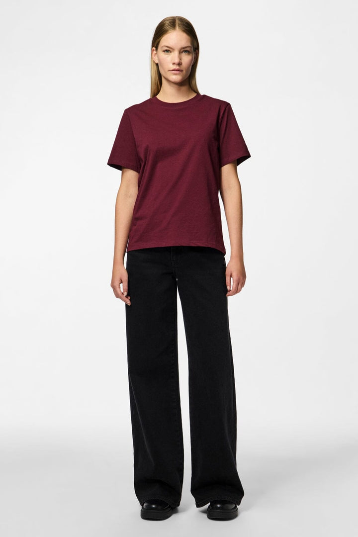 Pieces - Pcria Ss Solid Tee - 4551302 Tawny Port T-shirts 