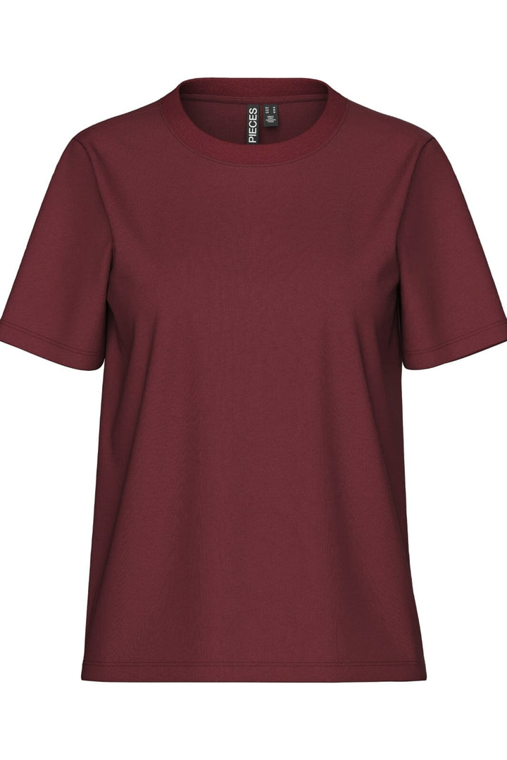 Pieces - Pcria Ss Solid Tee - 4551302 Tawny Port T-shirts 