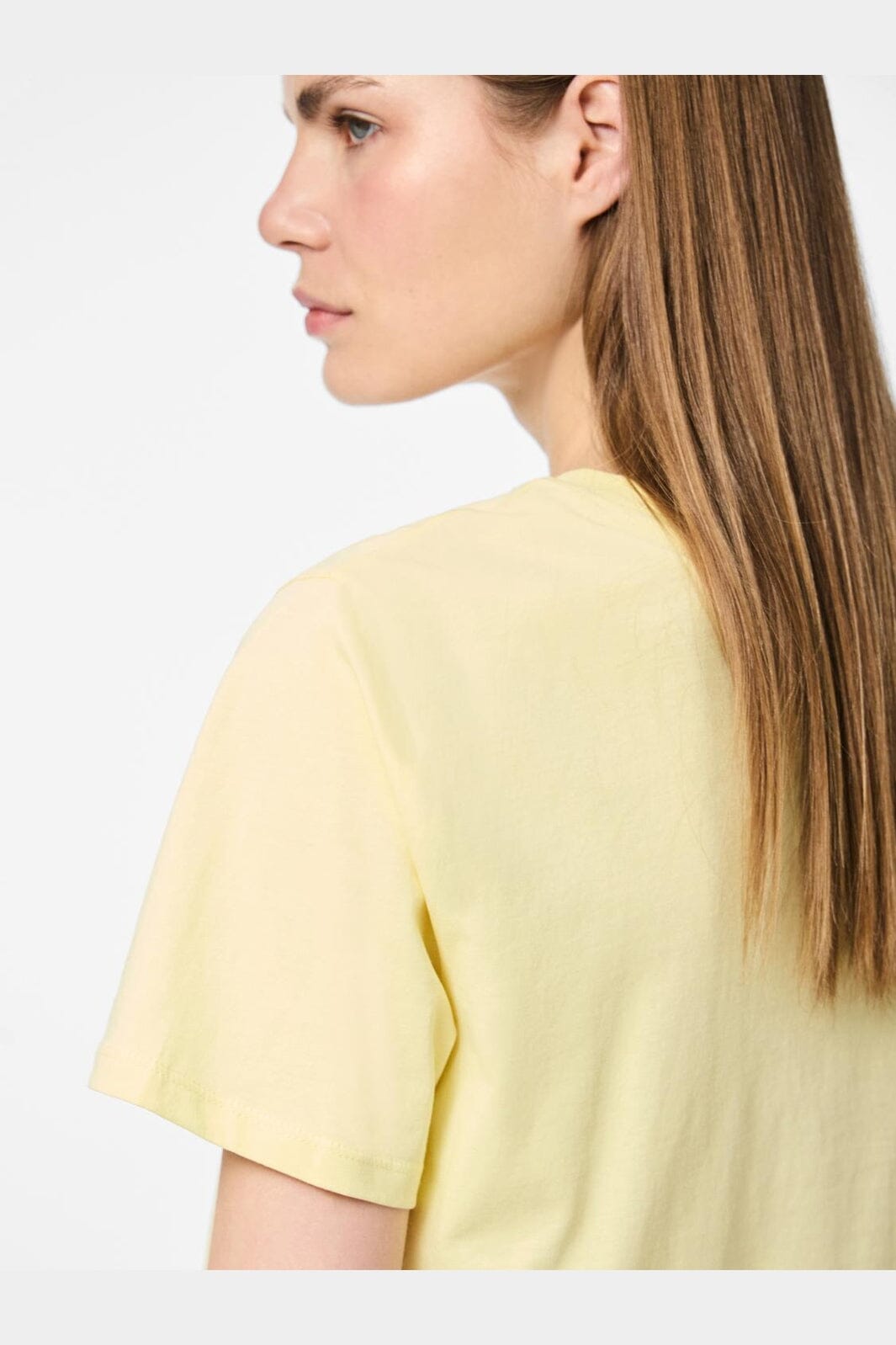 Pieces - Pcria Ss Solid Tee - 4803349 French Vanilla