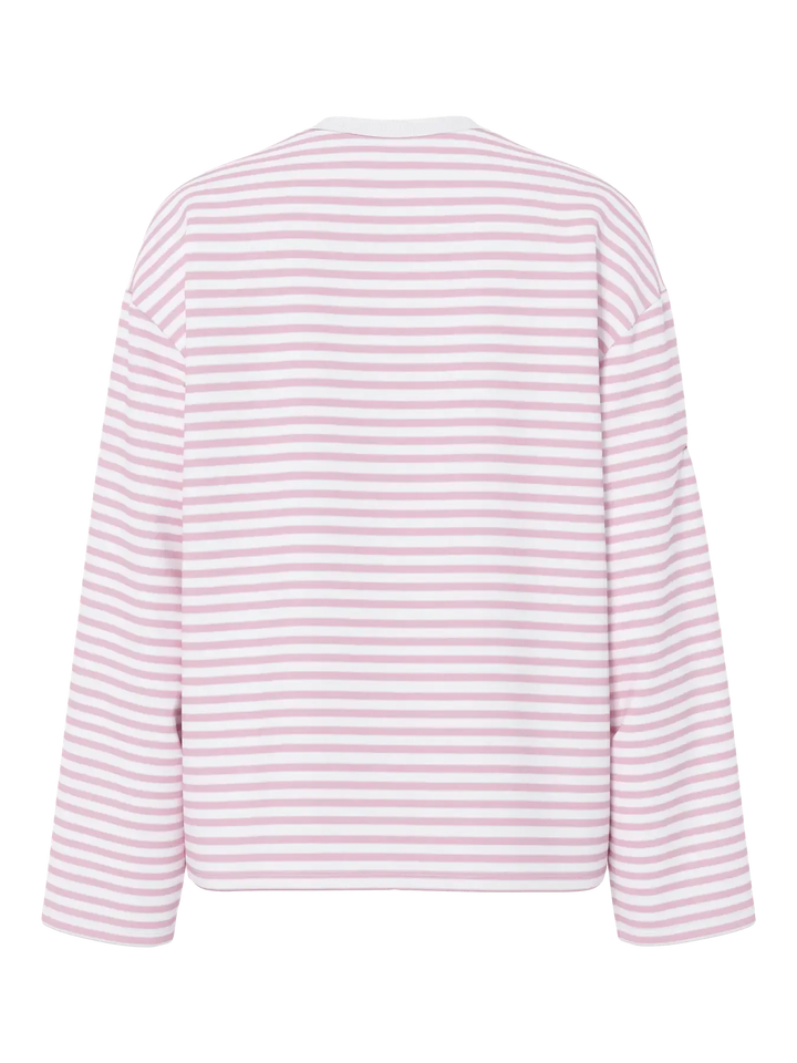 Pieces - Pcsadie Ls Top - 5090856 Bright White Roseate Spoonbill T-shirts 