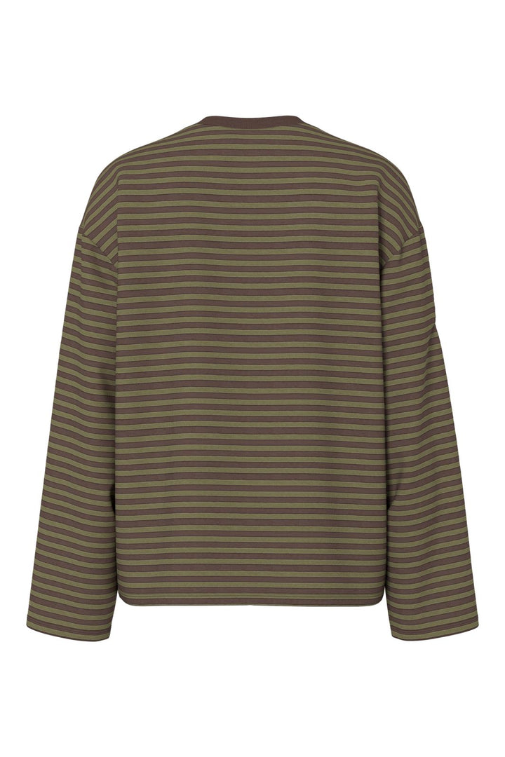 Pieces - Pcsadie Ls Top - 5162822 Hot Fudge Burnt Olive