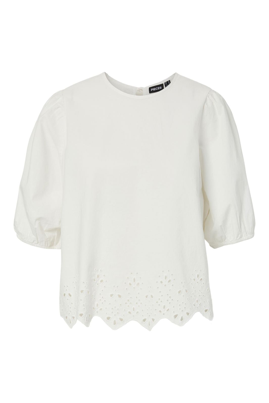 Pieces - Pcsalmina New 2/4 Top - 4940244 Cloud Dancer Embroidery