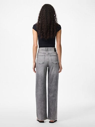 Pieces - Pcsilke Wide Jeans Mg - 4826814 Medium Grey Denim Jeans 