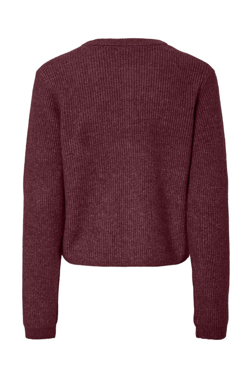 Pieces - Pcsilly Ls O-Neck Knit Cardigan - 4964322 Tawny Port Melange