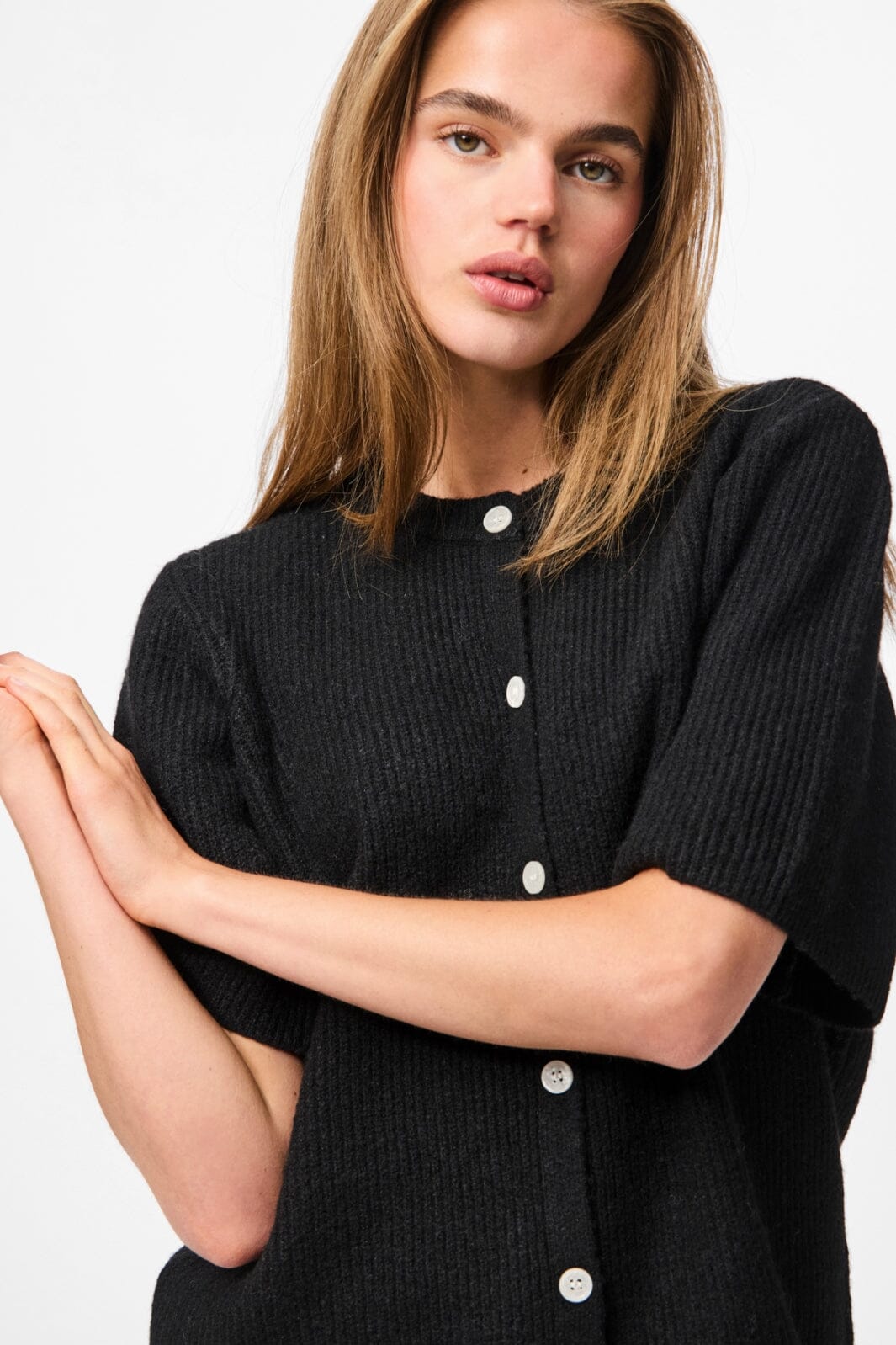 Pieces - Pcsilly Ss O-Neck Knit Cardigan - 4768112 Black