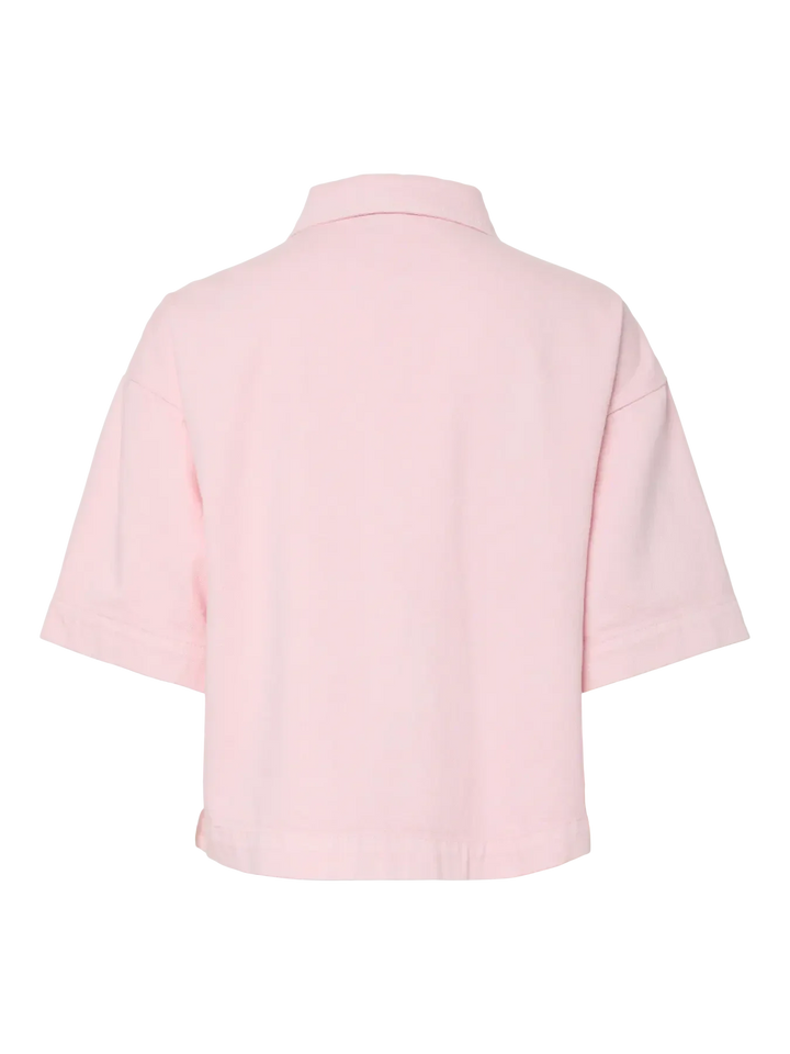 Pieces - Pcsky Ss A-Shape Denim Top - 4992608 Roseate Spoonbill Skjorter 