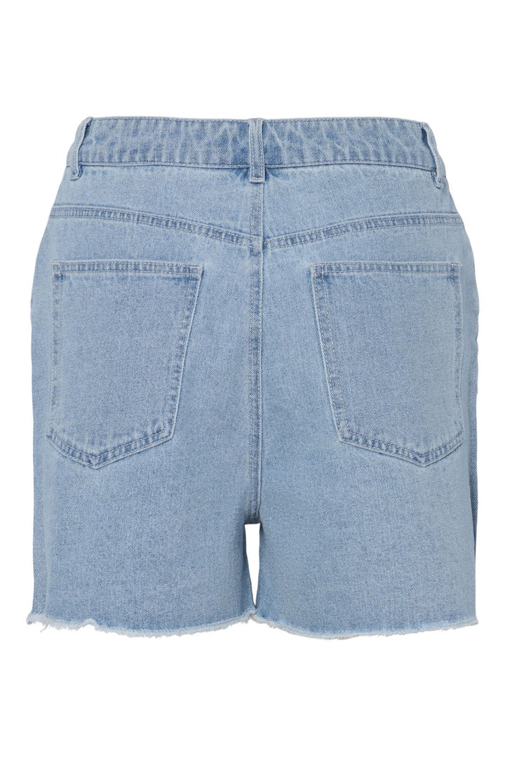 Pieces - Pctamra Rhinestone Denim Shorts - 4735172 Light Blue Denim Rhinestone