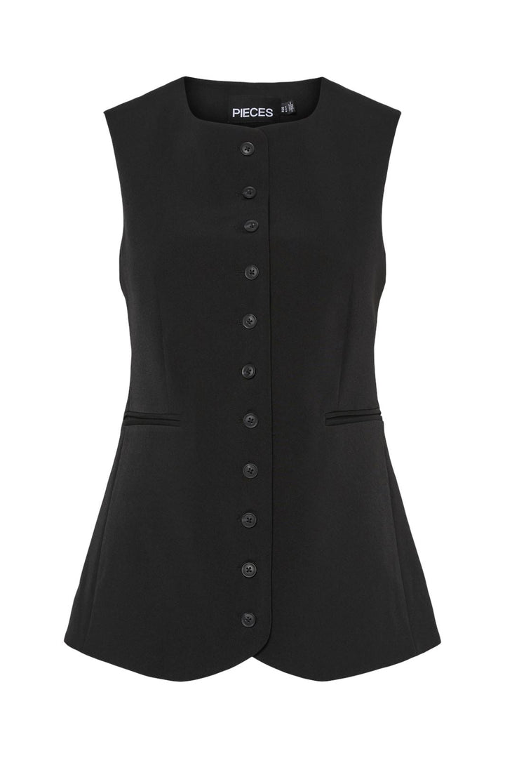 Pieces - Pctempre Long Vest - 4724813 Black