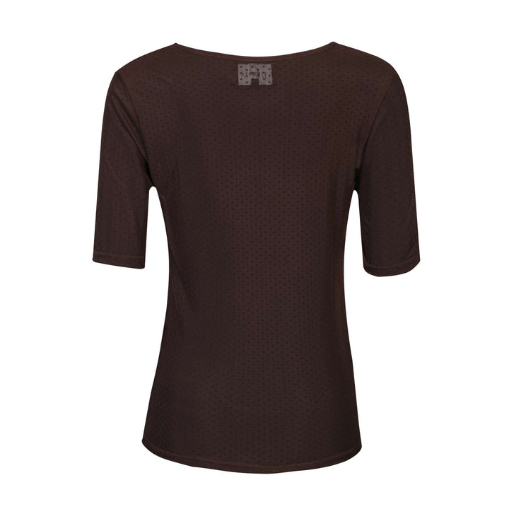 Liberte - Mesh Ss Tshirt, Dot 22011 - Dark Brown