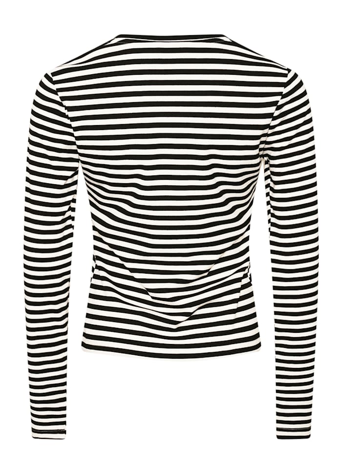 Noella - Luana Top 14030002 - 1381 - Ivory Black Stripe