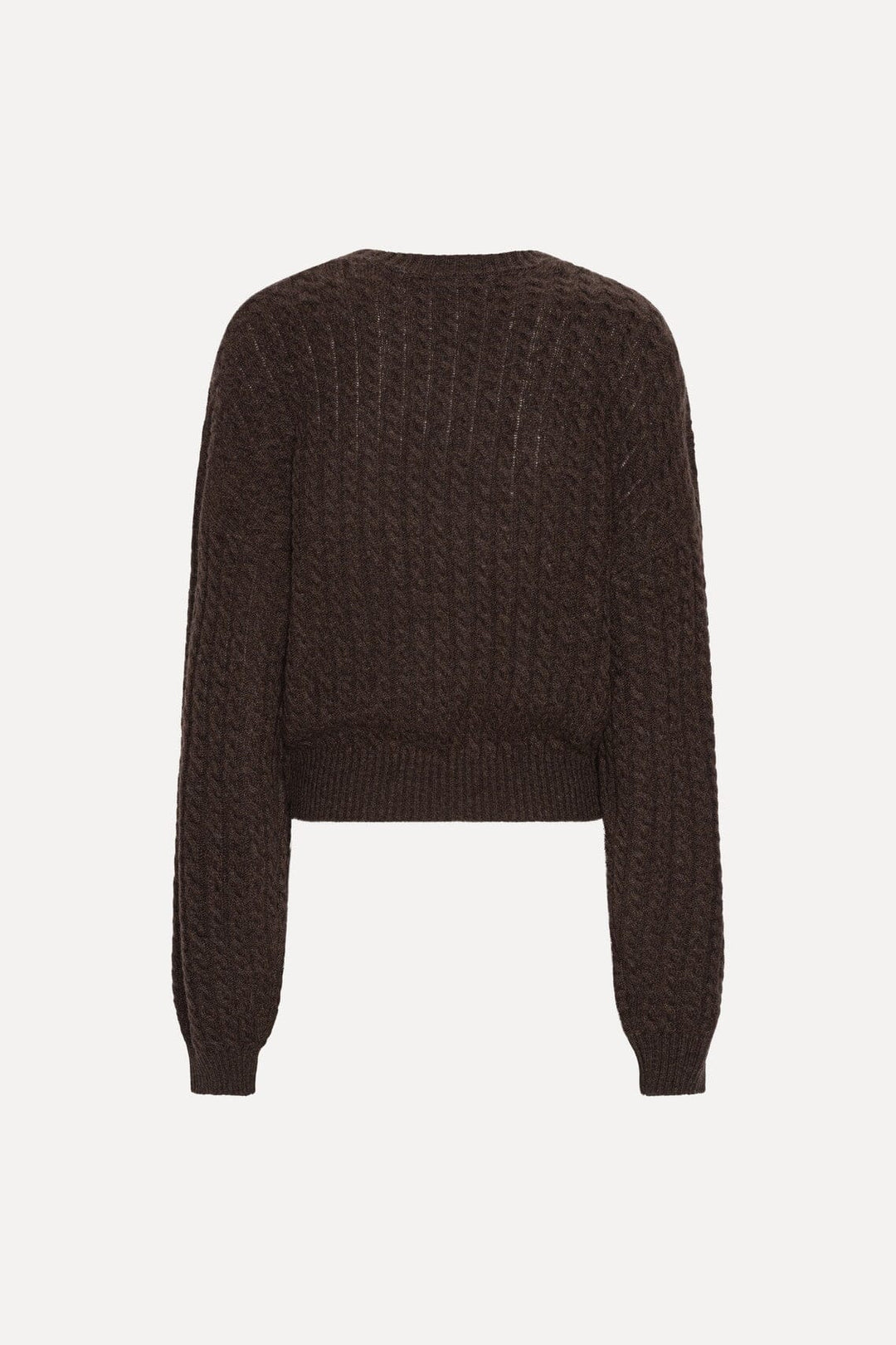 Rotate - Cable Crewneck Sweater 1164372037 - 2037 Potting Soil Strikbluser 