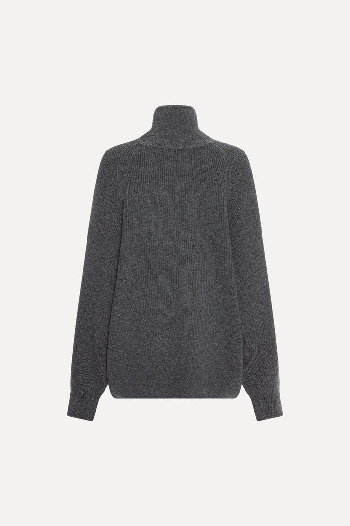 Rotate - Knit Highneck Jumper 1166971205 - 1205 Gray Pinstripe Strikbluser 