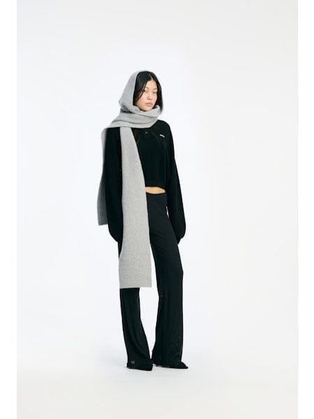 Rotate - Knit Hood Scarf 115260039 - ALLOY (LIGHT GRAY) Huer 